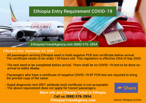 Ethiopia entery requirment covid-19 -update