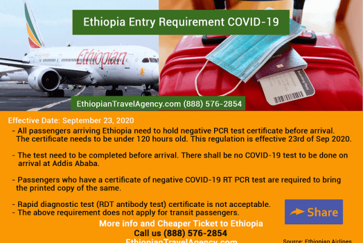 UPDATE: Ethiopia Entry Requirement in Relation to COVID-19