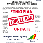 UPDATE: Ethiopia Temporary Ban On Visa on arrival and E-Visa options