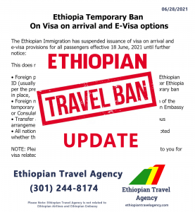 Ethiopian visa ban update -ethiopian travel agency
